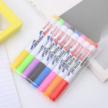 Magical water painting pen color mark pen marker floating.